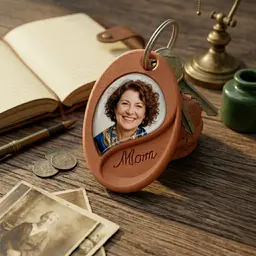 Mom Photo Keychain – 3D Printable Picture Holder Keychain, Mothers Day, Photo Keychain STL and 3MF 3d model