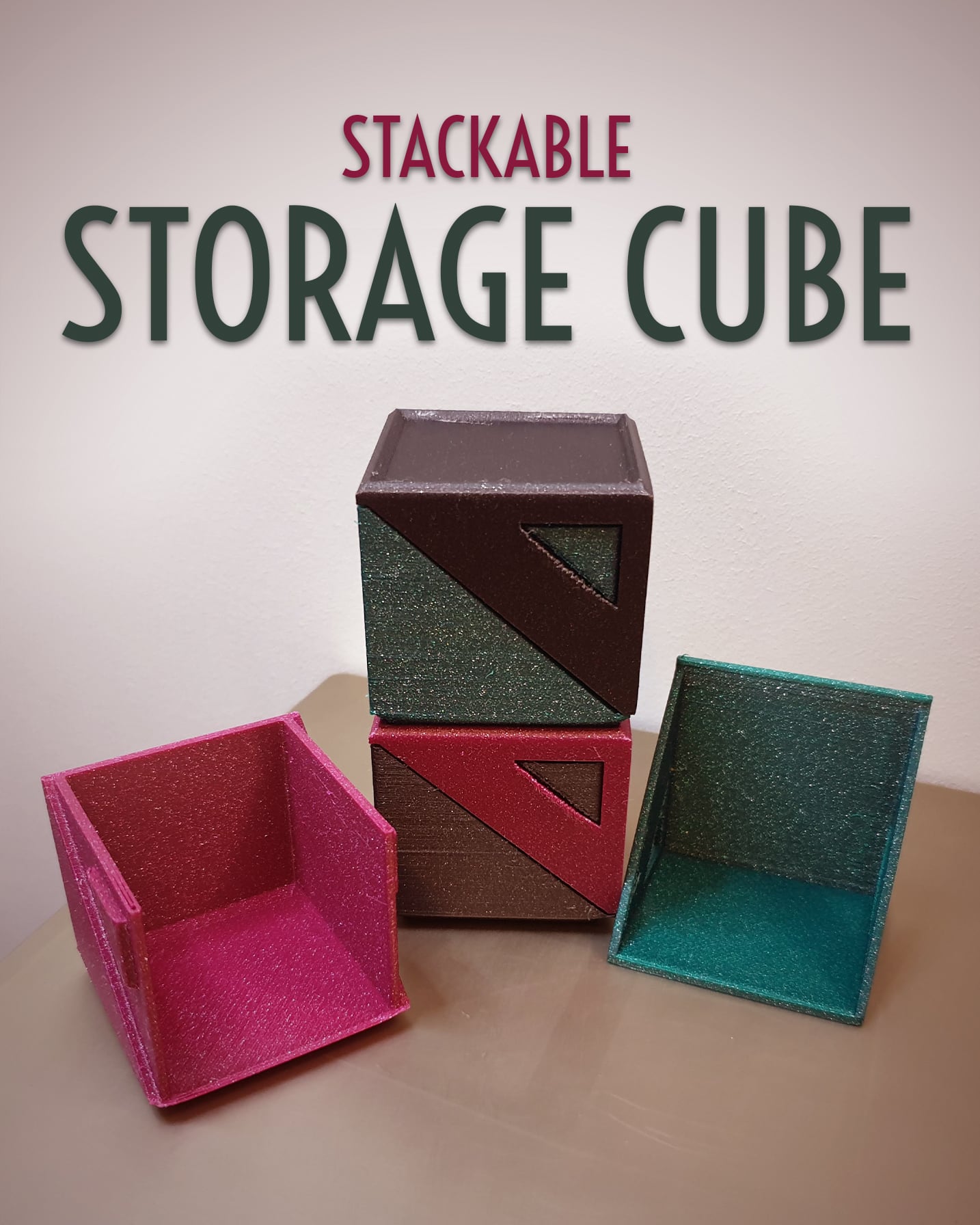 Stackable Storage/Gift Cube 3d model