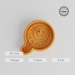 Eye Shape Cutter & Stamp Set, Cookie & Fondant Decor, 6-Piece Collection, Spooky Eyeball Designs, Scary Bakeware, S/M/L Sizes PRODUCT_3420 3d model