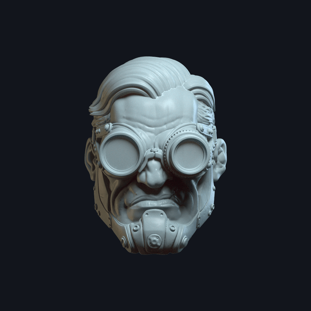 Dex v3 Action Figure Head 3d model