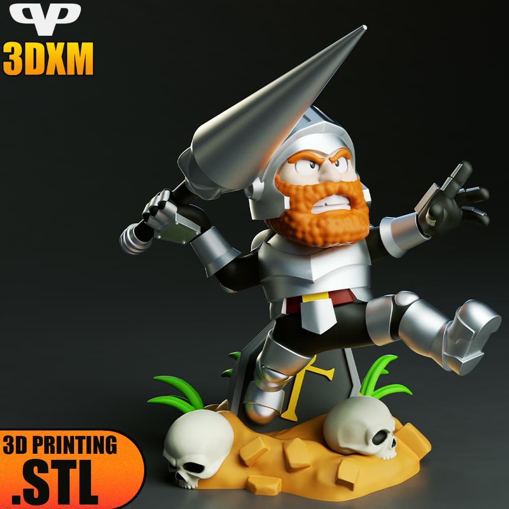 Arthur Ghost and Goblins Chibi STL for 3D Printing ChibiSTL 3DXM 3d model