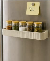 Minimal Magnetic Spice Shelf , Modern Kitchen Organizer ,Fridge Storage ,Support-Free STL 3d model