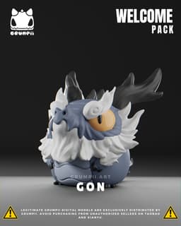 Grumpii 3D Printable Art Toy - Welcome Pack - Gon & Shi 3d model