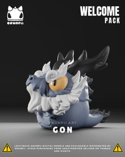 Grumpii 3D Printable Art Toy - Welcome Pack - Gon & Shi 3d model