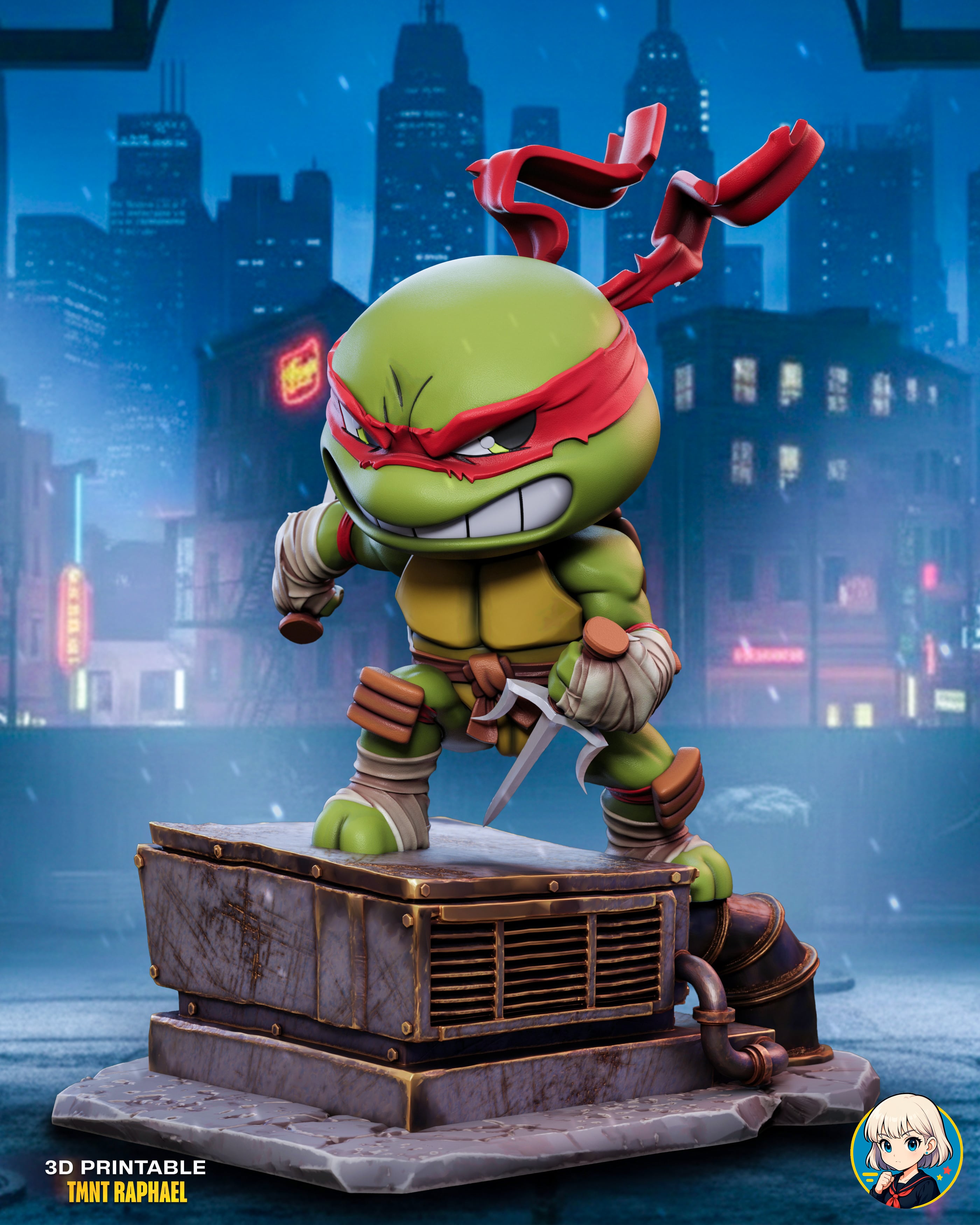 TMNT Raphael Chibi - Premium Collectible 3d model