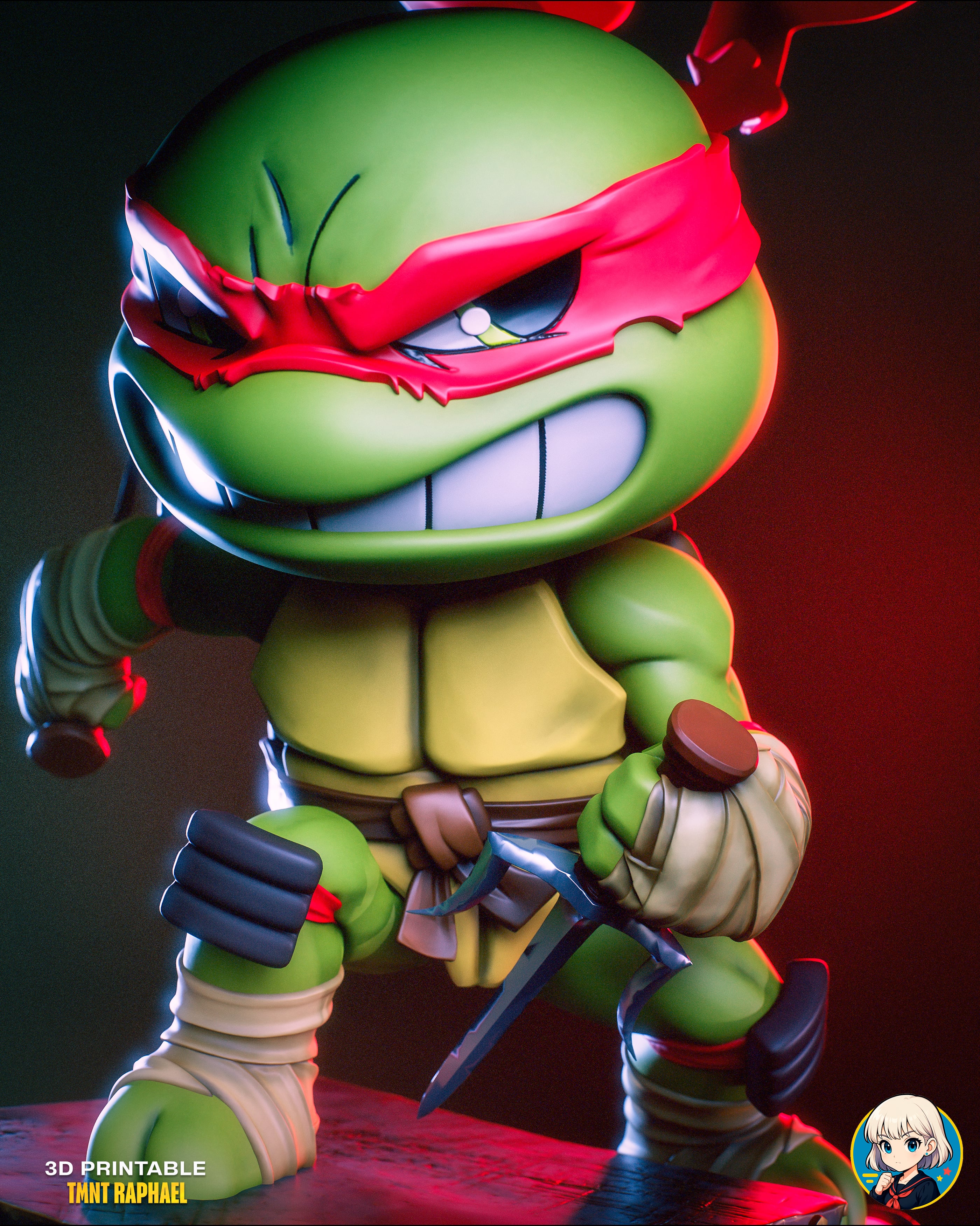 TMNT Raphael Chibi - Premium Collectible 3d model