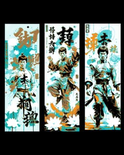 Asian inspired depictions of masters of Karate and Kung Fu - Set of Bookmarks 3d model