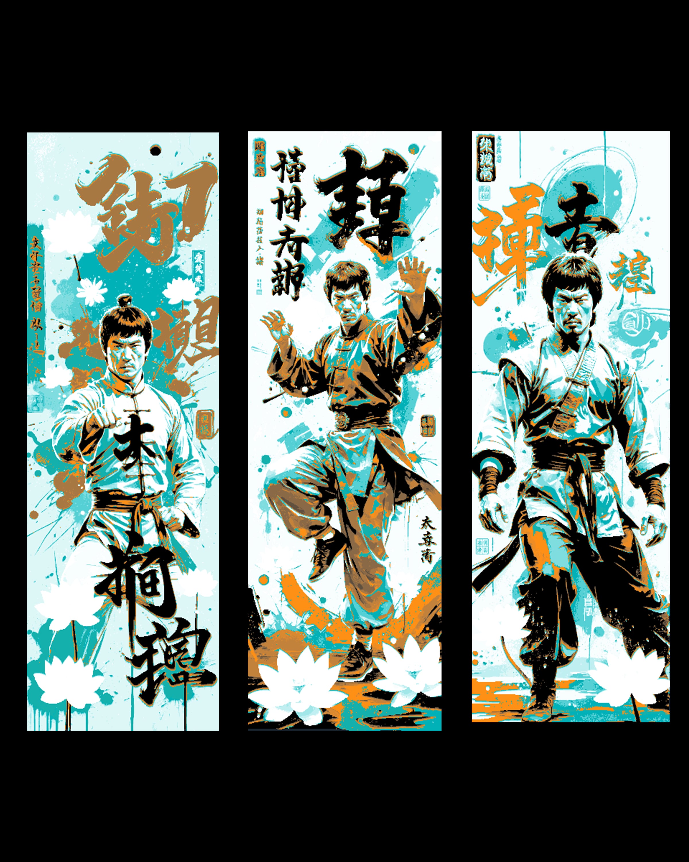 Asian inspired depictions of masters of Karate and Kung Fu - Set of Bookmarks 3d model