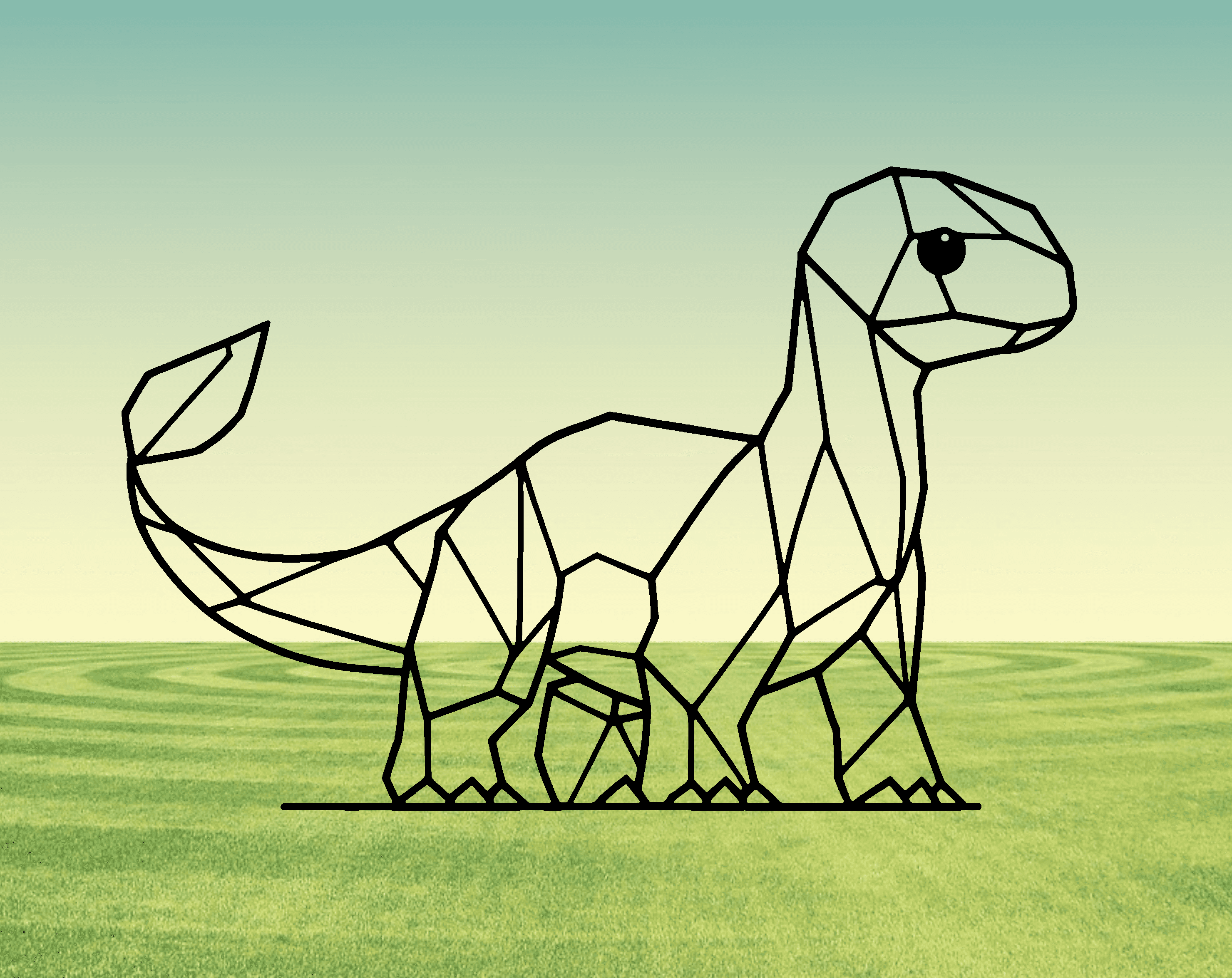 Geometric Littlefoot wallart from the land before time 3d model