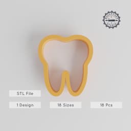 Tooth Shape Cutter Set, 18 Sizes, Perfect for Cookies, Fondant & Clay, Dental & Orthodontist Designs PRODUCT_1427 3d model