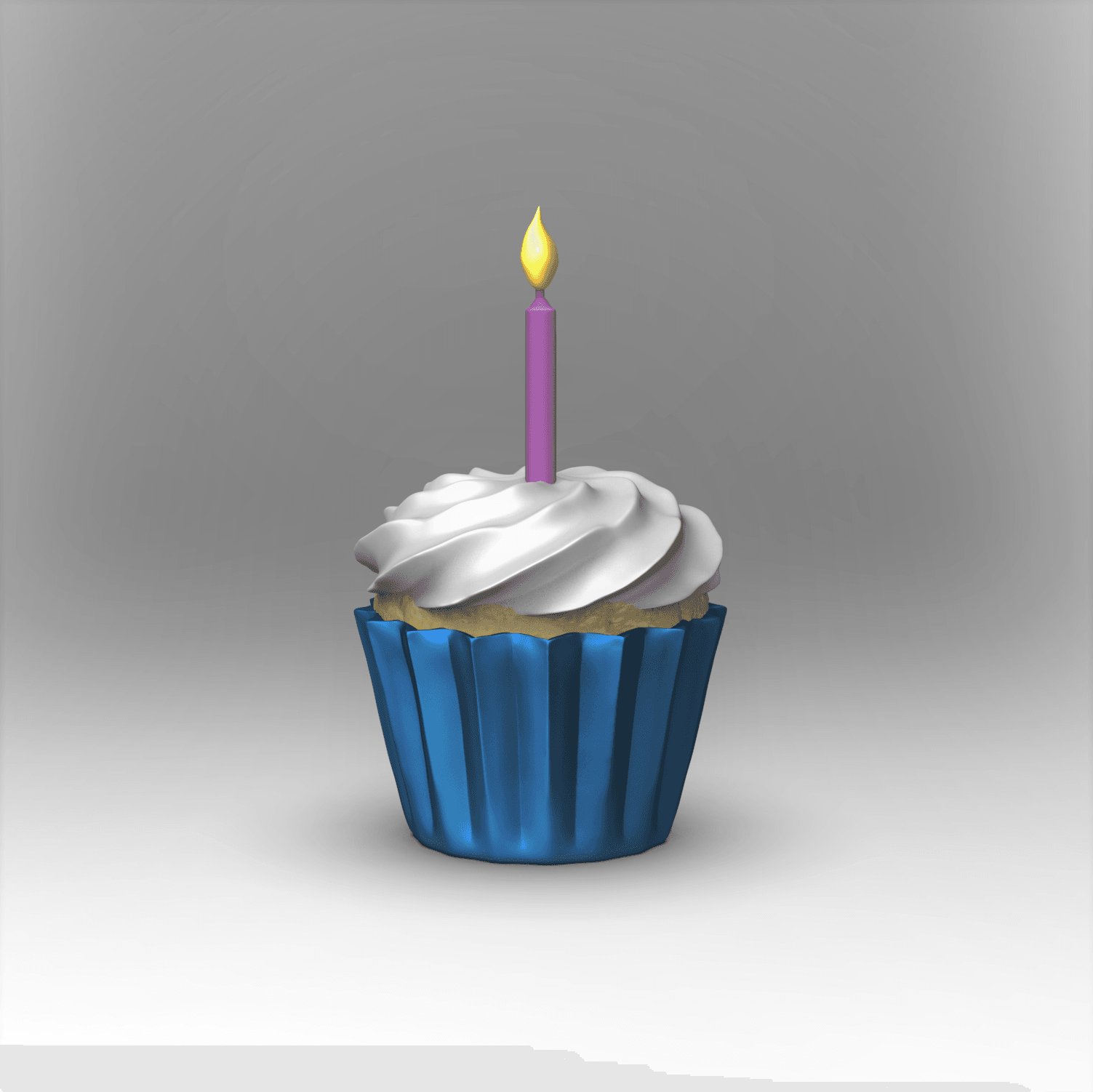 Basic Cupcake with Candle +MMU Files 3d model