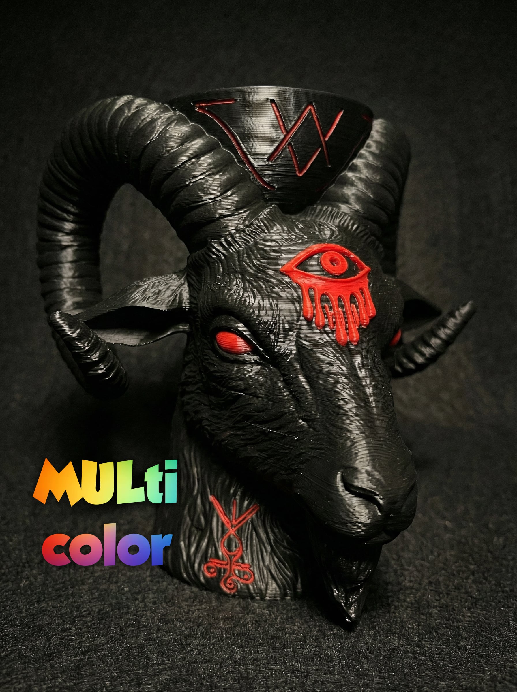 Baphomet Goat Organizer Multi-Color 3MF | Gothic Art | Bambu Ready 3d model