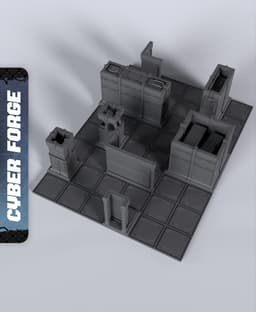 Outland Gridrunner Terrain - With Free Cyberpunk - Sci-Fi Gift Ideas for RPG and Warga 3d model