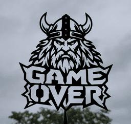 Game Over Viking Wall Art Decor.3mf 3d model