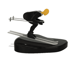 Skiing Athlete Minimalist Square 3d model