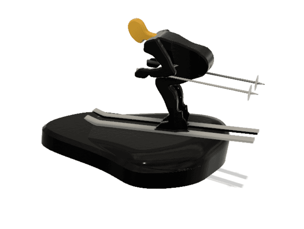 Skiing Athlete Minimalist Square 3d model