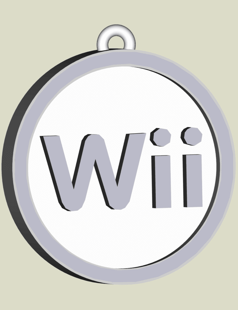 Nintendo Wii earring, key chain, dogtag, jewlery 3d model