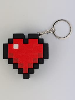 Heart Clicky Keychain 8-bit - Commercial License 3d model