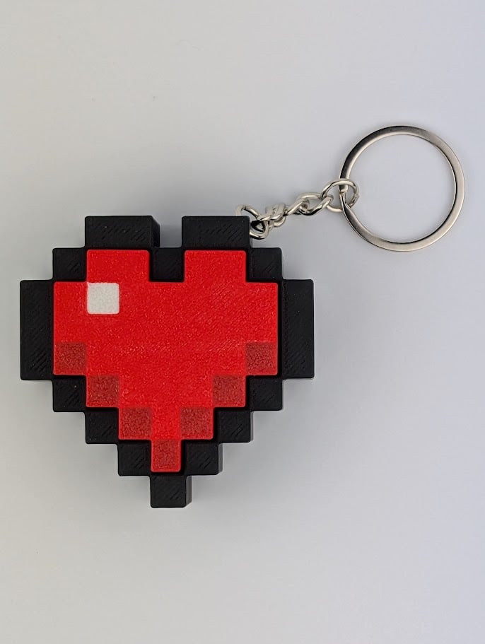 Heart Clicky Keychain 8-bit - Commercial License 3d model
