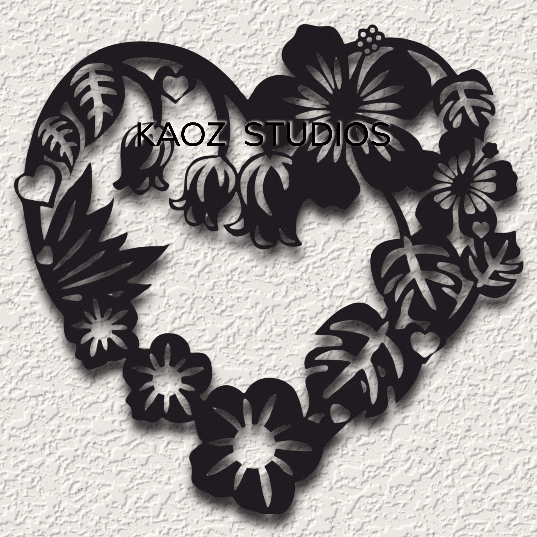 heart wall art flowers wall decor frame valentines day decoration 3d model