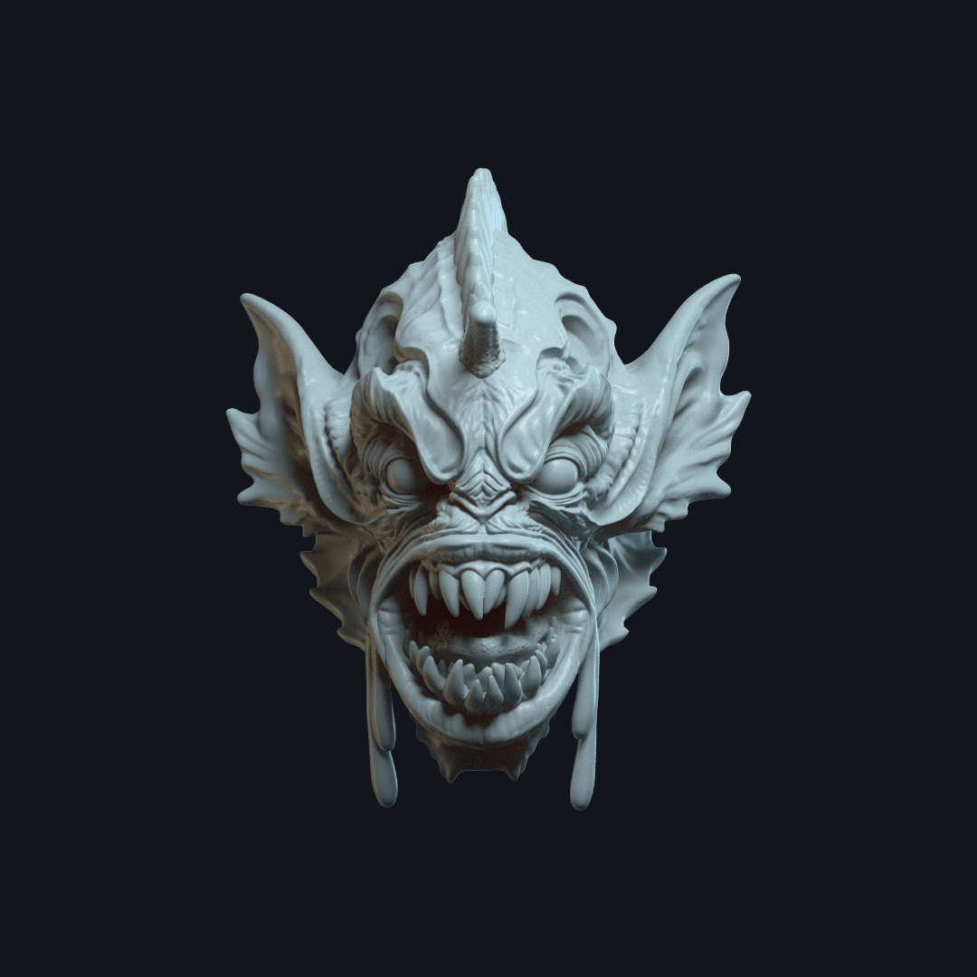 Abyssalor v2 Action Figure Head 3d model