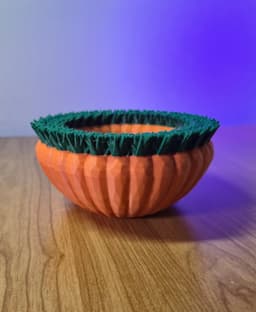 Carrot Patch Snack Bowl with Grass Rim 3d model