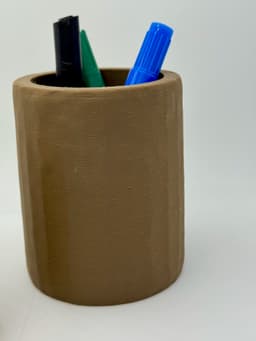 Carved Wood-Look Pencil Pot 3d model