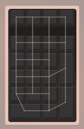 Prototype: 3D Printed HOT SWAP Mechanical keyboard. - The matrix, seen from above, for soldering, flip horizontally - 3d model