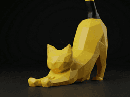 Low Poly Stretching Cat 3d model