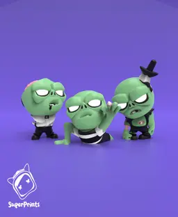 Zombies - Easy Multicolor FDM RPG Minis (No supports) 3d model
