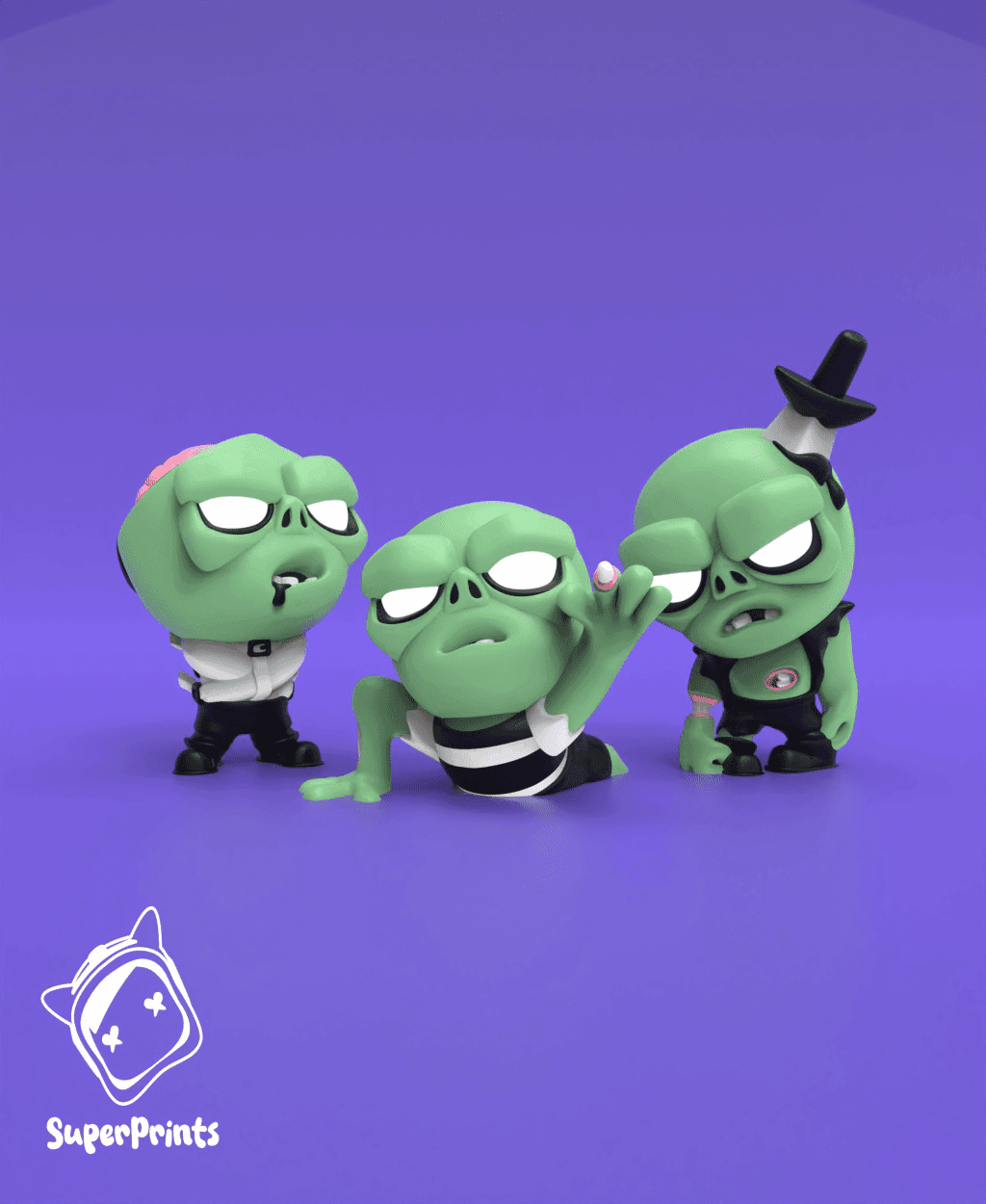 Zombies - Easy Multicolor FDM RPG Minis (No supports) 3d model