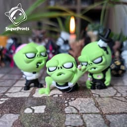 Zombies - Easy Multicolor FDM RPG Minis (No supports) 3d model