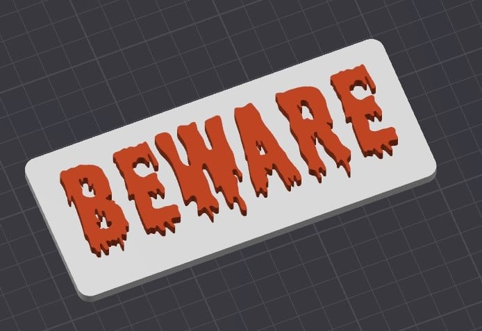 Beware Sign 3d model