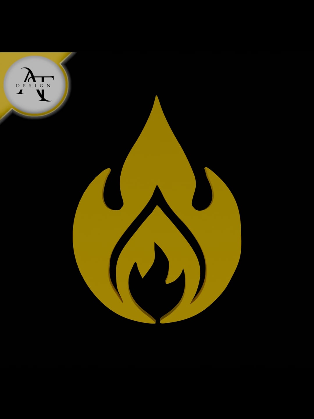 Simple Flame Symbol - 2D Art 3d model