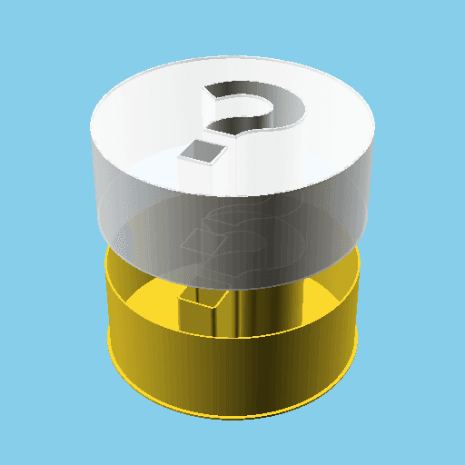 Disc with a question mark, nestable box (v1) 3d model