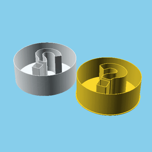 Disc with a question mark, nestable box (v1) 3d model