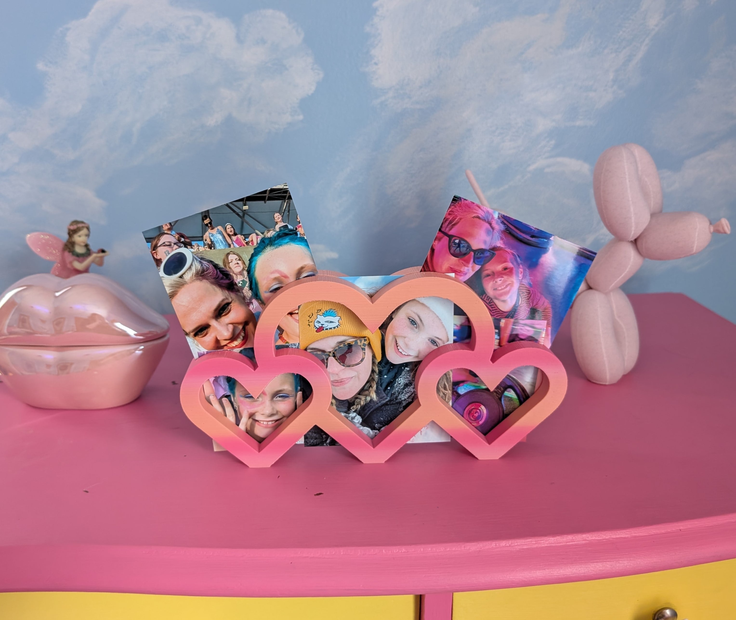 I Love You More - Triple Heart Photo Frame 3d model