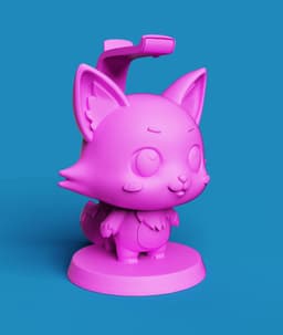 Cute Anime Fox Headphone Stand |Desk Decor 3d model