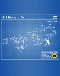 E-5 Blaster Rifle - Star Wars 3d model