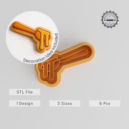 Honey Shape Cutter & Stamp Set, Perfect for Cookies & Fondant, 6-Piece with S/M/L Sizes PRODUCT_329 3d model