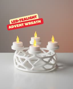 ROUND ADVENT WREATH (LED TEALIGHT) / LIGHTNING / CHRISTMAS DECOR / TABLEDECOR 3d model
