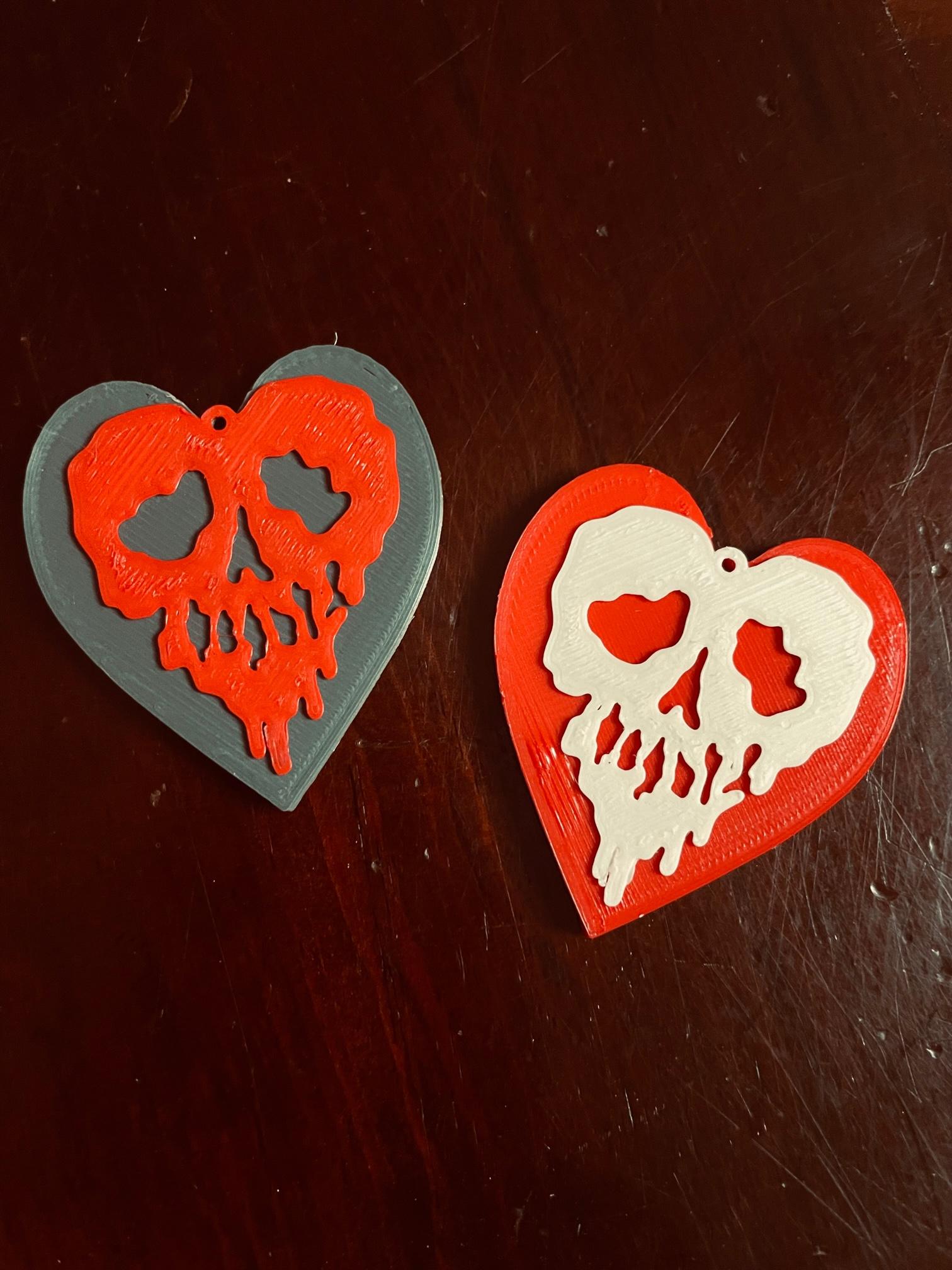Dropdead Heart Skull Pendant 3d model