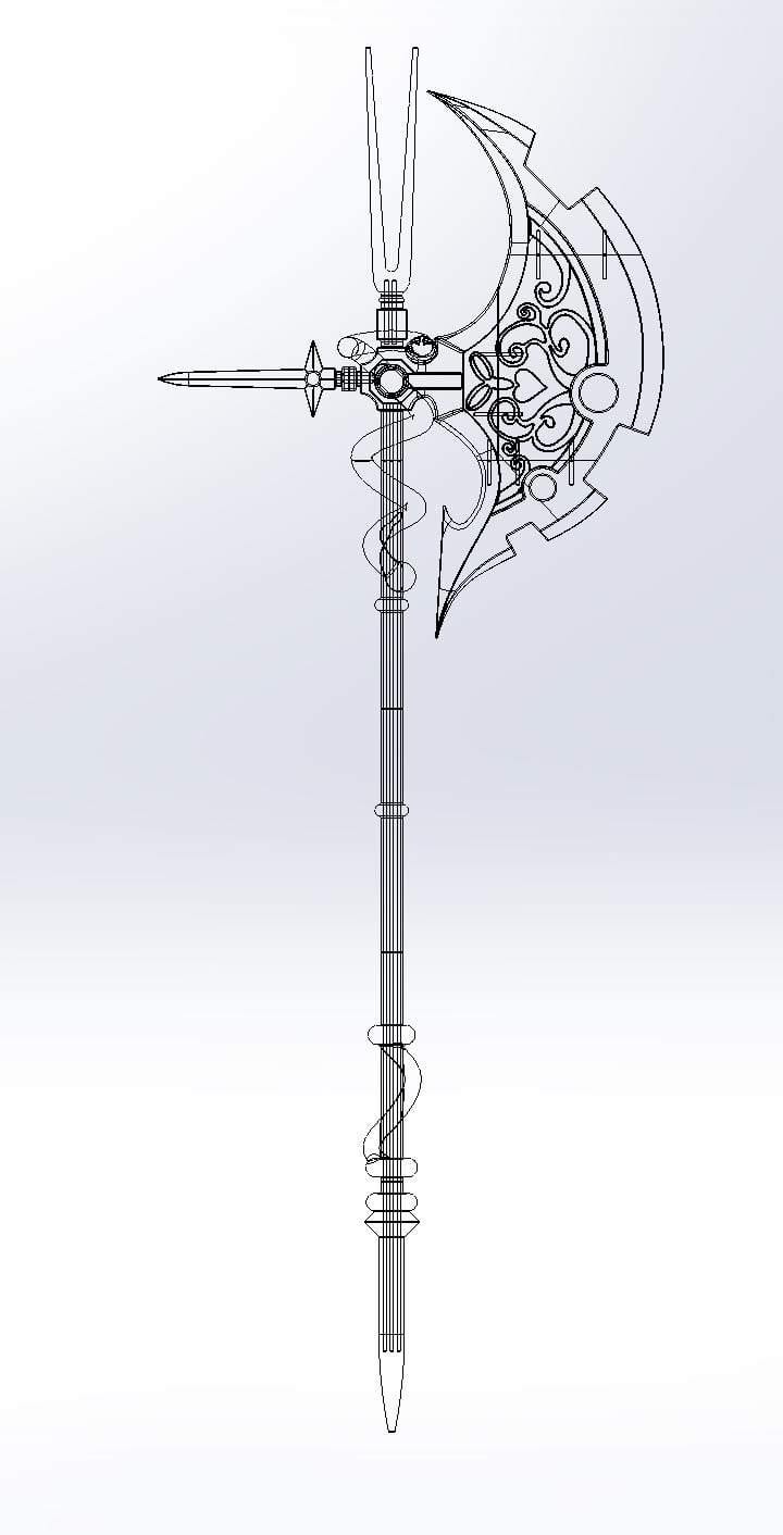 Gate Rory Mercury Axe Printable Assembly 3d model