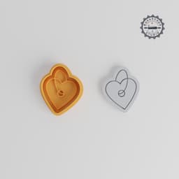 Heart Keychain Shape Cutter & Stamp Set, Love Token Cookie & Fondant Tool, 3 Sizes, 6 Pieces PRODUCT_220 3d model