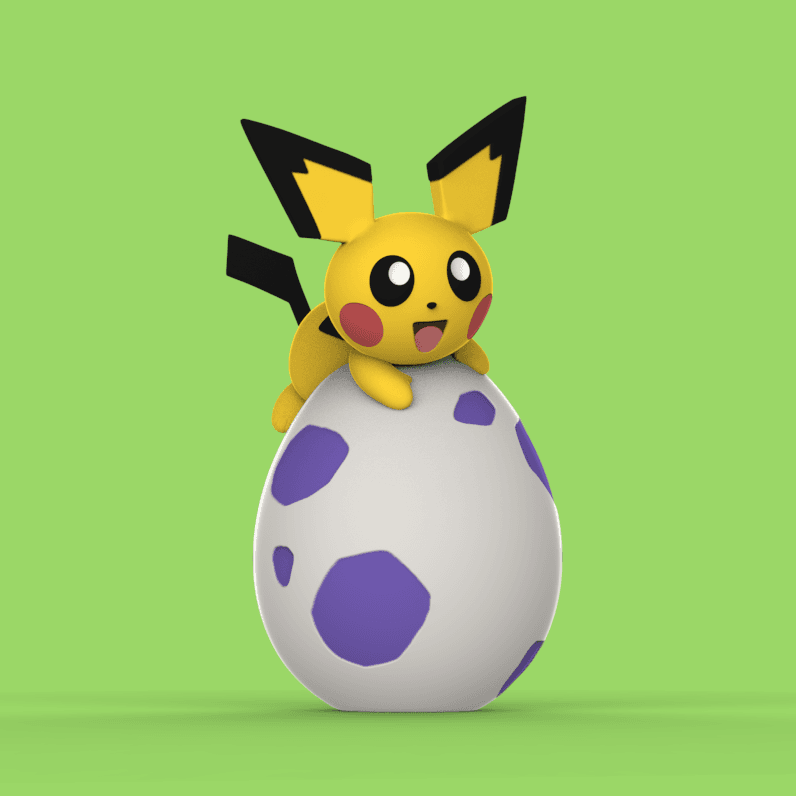 Pichu Pokemon Egg Container 3d model