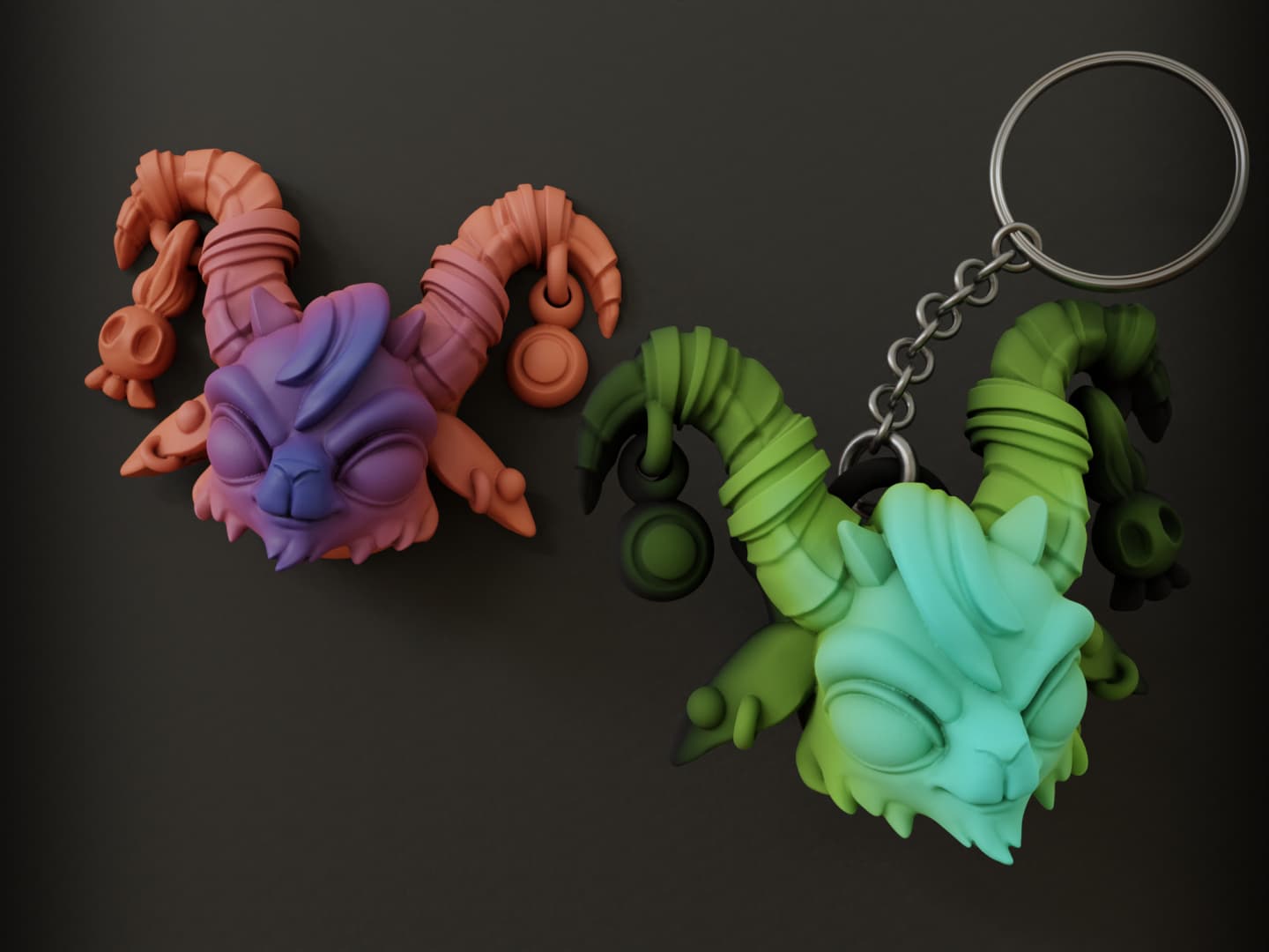 Hellspawn Goat Keychain and Magnet 3d model