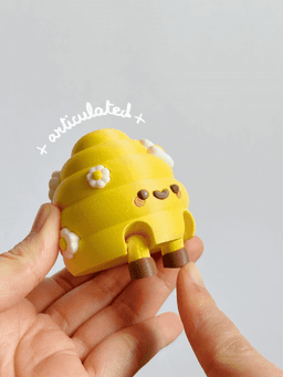 Cute Articulated & Clicker Beehive | No AMS | Print-in-place 3d model