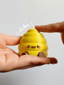 Cute Articulated & Clicker Beehive | No AMS | Print-in-place 3d model