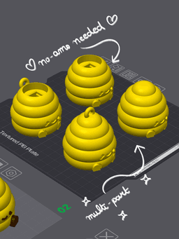 Cute Articulated & Clicker Beehive | No AMS | Print-in-place 3d model