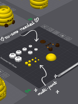 Cute Articulated & Clicker Beehive | No AMS | Print-in-place 3d model
